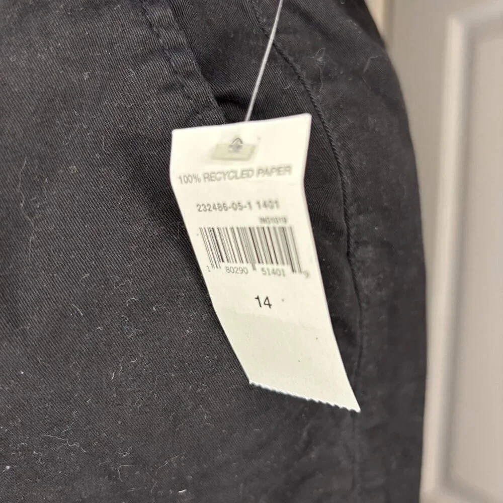 GAP NEW Slim City Crop Womens 14 Black Cotton Spandex Flat Front Casual